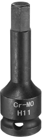 QUARKZMAN Enchufe De Impacto Hexagonal De 11mm H11 1/2 Acero CR-MO Fosfatado Negro Adaptador De Enchufe Hexagonal Alargado Para Trabajos De Reparación Y Mantenimiento De Mecánica Automotriz