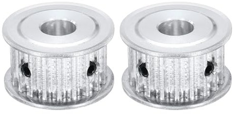 sourcing map 2 Pcs Aluminium Timing Pulley, 20 Teeth 8mm Bore Synchronous Wheel Timing Belt Pulley 5mm Pitch 16mm Slot Width for Belt, CNC Machine, 3D Printer