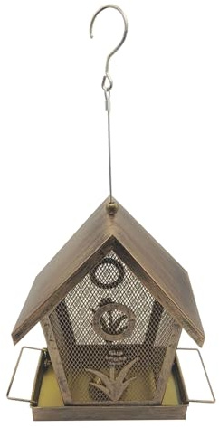 Distributeur de Nourriture pour Oiseaux Anti-Écureuils | Mangeoire en Maille Métallique pour Extérieur - Station de Nourrissage Résistante aux Intempéries pour Fenêtre Balcon Jardin Terrasse Arbre