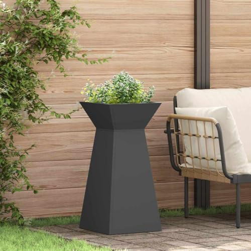 Columnas para plantar negro, 35 x 35 x 73 cm, columna de jardín duradera para exteriores, aspecto de cama elevada, ideal para jardín y terraza