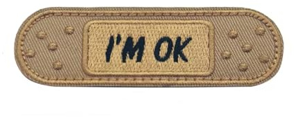 Patch Nation I'm OK Medical Plaster Strip Bandage Applique Embroidered Airsoft Paintball Patch