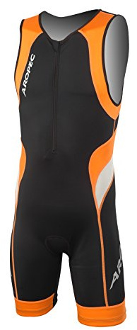 Aropec Lime – Mono Deportivo de Lycra – triatlón Hombres Traje, Traje, Hombre, Color Negro/Naranja, tamaño XL