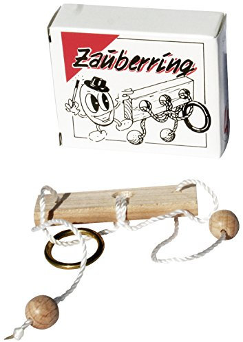 GICO Zauberring - Mini Holz Puzzle Knobelspiel Geduldspiel Klassiker Minipuzzle