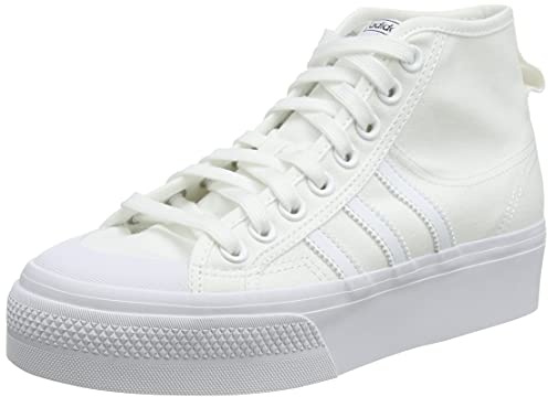 adidas Damen Nizza Platform Mid Sneaker, Cloud White/Cloud White/Cloud White, 40 EU