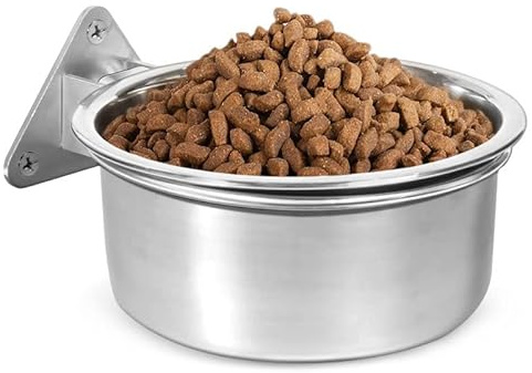 Raised Dog Bowl Wall Mount -Dog Bowl, Collapsible Elevated Pet Bowl for Dog Cat Chicken Coop - 4 Cups / 1 Quart