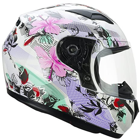 CGM Casco bambino junior full face, 265S LUCKY MUSIC, Bianco Rosa,YL (51-52cm)