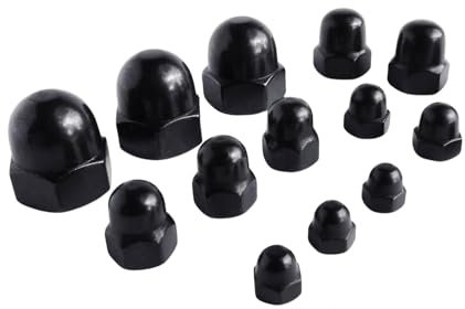 Premium Black Stainless Steel Fasteners Dome Nuts DIN1587 with Blackened Finish and Hex Acorn Cap Nuts for M3,M4,M5,M6,M8,M10 Screws and Bolts (M3)