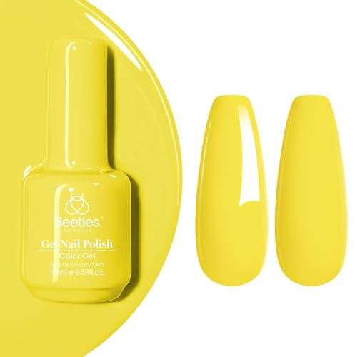 Beetles 15ml Canary Yellow Gel Nail Polish, UV LED Gel Polish, DIY Home Manicure, Salon Gel, 0.5OZ-CL148