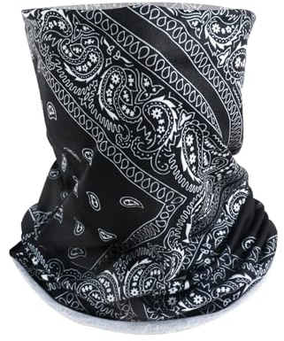CRITIVE-SHOP Svart bandana för män multifunktionellt huvudbonad, halsvärmare snood vindtät halsduk, sportpannband personlig ansiktsmask för män kvinnor skidåkning vandring | Halsvärmare vindtät halsduk snood, sport pannband personlig ansiktsmask för män kvinnor skidåkning vandring