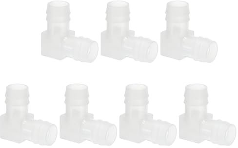 PATIKIL Embout coudé à 90 degrés en Plastique de 5/8, 7 Pack Raccords en L-Barb Connecteur de jonction égal à Deux Voies pour Tuyau d'pour Aquarium Carburant gaz Liquide air