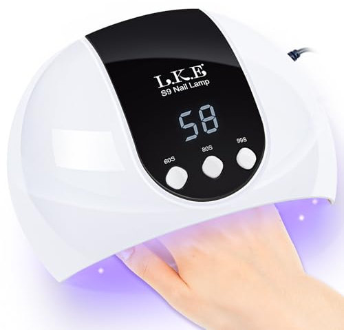LKE UV Lampe für Gelnägel, 54W UV Lampe Nägel mit 3 Timer, LCD Display, Auto Sensor,Premium UV Lampe für Alle UV Gel Nagellack, Ideal für Anfänger und Profis,Festivalgeschenk für Frauen