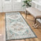 BEIMO Vintage Teppich Schlafzimmer 80X150CM rutschfest Kurzflor Beige Teppich Wohnzimmer Waschbar Flur Läufer