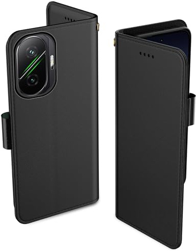 Aiziki Funda para Xiaomi Poco F7, Funda Protectora De Cuero De PU De Primera Calidad [Bolsa De Billetera] [Cierre Magnético] - Negro