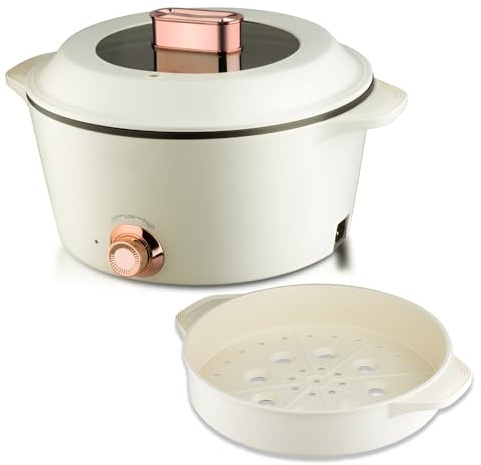 Olla Eléctrica Multifuncional De 5 L + 7 L, Wok Y Vaporera Antiadherente, Ideal For Cocinar En Casa (freír, Hervir, Cocinar Al Vapor)