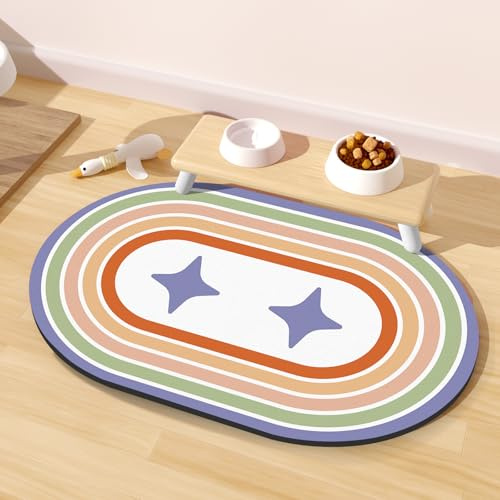 METEOROCK Absorbant Tapis Gamelle Chien, Antidérapants Tapis Gamelle de Chien avec Support en 100% Caoutchouc pour Sols, 51x30,5CM Facile à Ranger, Disponible en Plusieurs Couleurs