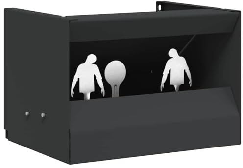 vidaXL Kula Fälla Låda Svart 29 x 22 x 20 cm Stål, Jakttillbehör, kulfångare, träning med precision, skytte, inomhus, bärbar, sportskyttemål