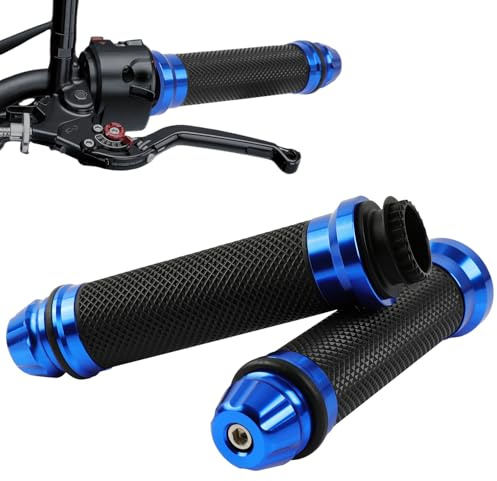 DREAMIZER 7/8 Handlebar Grips Non-Slip Motorcycle Grip w/Throttle Handle Grips Cable Clamp Compatible with Harley Honda Yamaha and More