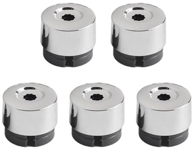 MoSundi Whee?l Lot de 5 capuchons de boulon de roue en plastique argenté compatible avec les véhicules 7L6601173A 2004-2017
