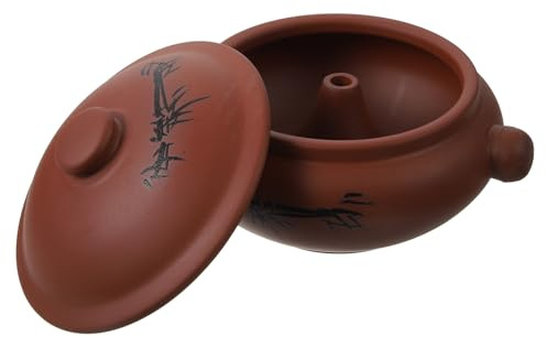 Healeved Olla de Vapor de Cerámica para Cocina 350 Ml, Cazuela Pequeña para Estofado y Sopa, Olla Doméstica Resistente y Fácil de Limpiar, Adecuado para Cocinar al Vapor en Color Aleatorio