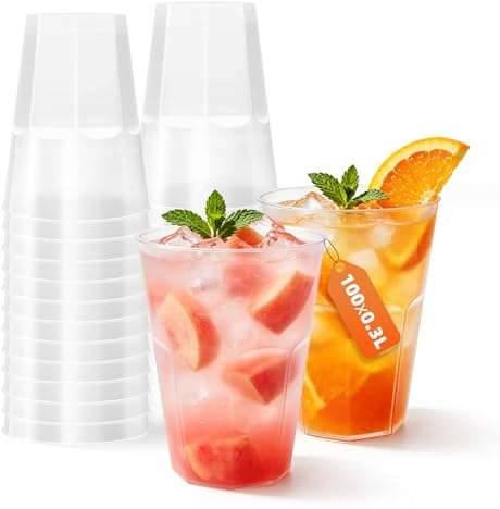 AOLUXLM 100 Partybecher, Plastikbecher, Mehrwegbecher, 300ml/10oz
