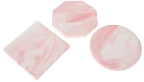 Hohopeti Supporto per Timbro in Ceramica Resistente al Calore, Set da 3 Piastre di Ceralacca Multifunzione (tondo, Ottagonale, Quadrato) per Sigilli di Cera, Sottobicchieri Eleganti