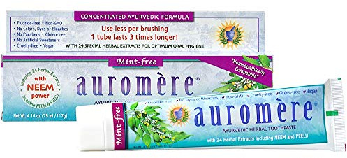 Auromere Ayurvedic Herbal Neem & Clove Toothpaste - Mint-Free, 1 Pack