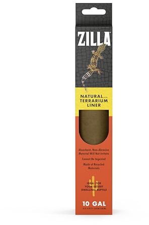Zilla Reptile Terrarium Bedding Substrate Floor Liner, Brown, 10G, 9.75 x 19.75