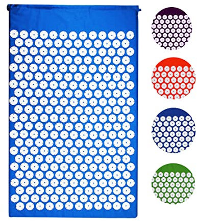 Shanti Akupressur Akupressurkissen Kissen Nagelkissen (77 x 48 x 2,5 cm, Blau, 903) Akupunktur Akupunkturkissen Massage Massagekissen Matte Massagematte Akupunkturmatte Iplikator