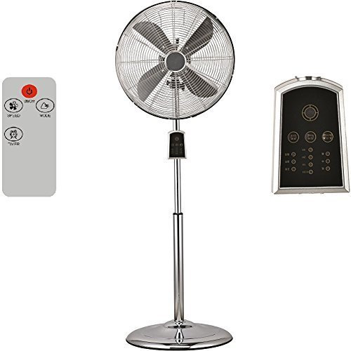 Syntrox Germany SVT-60W Chrom Retro Ventilator mit Fernbedienung, Timer und Oszillation