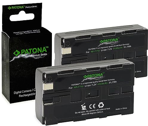 PATONA 2X Premium NP-F750 Batería 4400mAh Compatible con videocámaras Sony, Indicadores LED, iluminación, luz de Video, monitores, cámara, Battery NP-F750 NP-F950 NP-F970 NPF550 NP F550