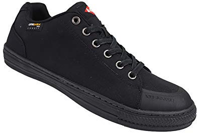 Lee Cooper Herren Arbeitskleidung der Frauen Unisex Retro Styled Premium Cordura Baseball Arbeitssicherheit Trainer Schuhe SB SRA, Schwarz, 44 EU