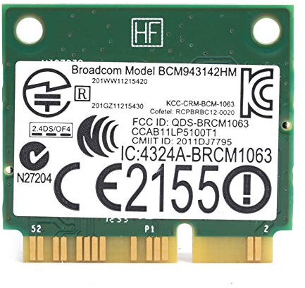 Tarjeta de Red inalámbrica, bcm943142hm 802.11 b/g/n Half Mini Pci-e WiFi Bluetooth 4.0 Card, para 7/8/10, para xps 2710 17 TR