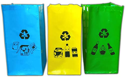 Kawaii Recyclingbeutel mit Farben und Motiven, Papier und Karton, von der Küche bis zum Mülleimer