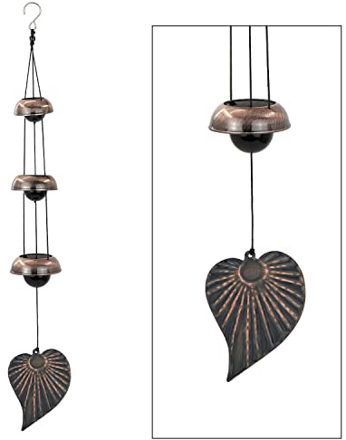 Three Cooper Leaf Temple Wind Chime,Wind Chimes with 3 Bells