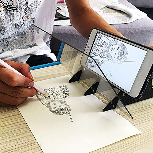 optischerznjk,Optical Drawing Projector Tracing Board DIY Sketch Painting Zeichnungsprojektor, PC-materielles Objektiv-optisches Verfolgungsbrett Table Desk Tools für Malerei des Handy- und Tablet-DI