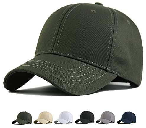 MUNULA Oversize Baseball Cap XXL Big Head Hats for Men Large Head Hats Dad Hat Adjustable 23.6-26.8, Army Green, XXL-3XL