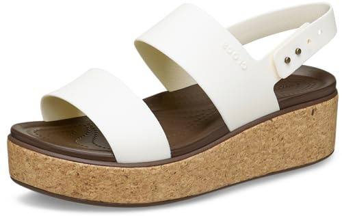 Crocs Women Sandal, Brooklyn Cork Low Wedge, Chalk, 5 UK Women