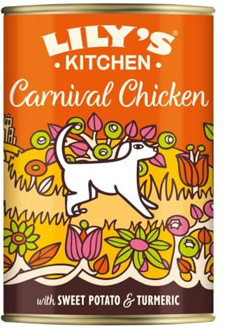 Lily's Kitchen Natural Adult Wet Dog Food Tin Carnival Chicken Grain-Free Recipe 6 x 400g