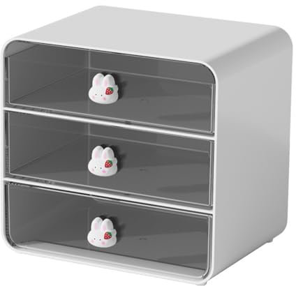 TORR Organizador de Maquillaje de 3 Niveles, Caja de Almacenamiento de CosméTicos, Organizador de Encimera de BañO, Organizador de Escritorio con Cajones -A