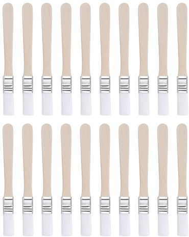 QUARKZMAN 20Pcs Pinceaux de Peinture 0,5 Pinceau Plat en Nylon pour Peinture Murale avec Poils Doux Et Manche en Bois pour Peinture DIY, Peintures Latex, Meubles, Armoires, Clôtures, Blanc