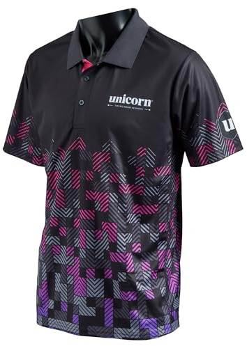 Unicorn Dart-skjorta | Pro-Tech Digital | Cool andningsbar mjuk känsla mikronät 3 tänger polyester storlekar XXS till XXXXL, Lila, XXL