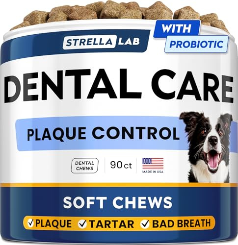 STRELLALAB Advanced Dog Dental Chews & Breath Freshener