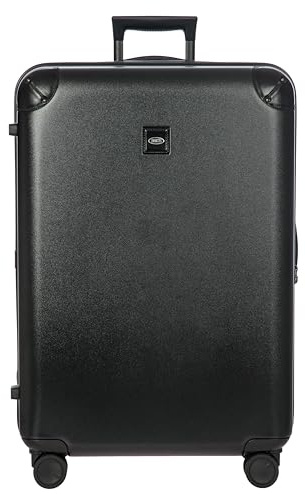 Bric's Amalfi Spinner Suitcase, Lightweight Expandable Hard Shell Luggage with Smooth 360° Wheels and TSA Lock, Black, 76.20 cm, Amalfi 30spinner Trunk 909 Black/Black