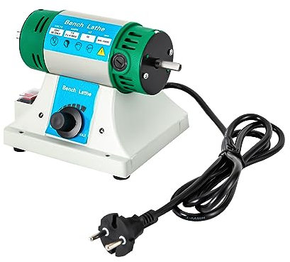 CHFUNE Bank Poliermaschine, 320W Tisch Polierer Poliermaschine schmuck, EU-stecker 220V 800-10000 RPM zum Schneiden, Schnitzen, Bohren, Schleifen, Polieren