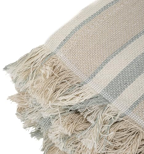 Pure Confort - Plaid Multiusos Modelo Ritmo, para Sofa o Cama, Fabricado a Máquina (Verde Aqua/Gris Claro, 140x190)