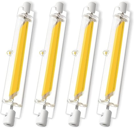 Homesally Lampadine LED 118mm Lampadina LED Dimmerabile, LED R7S 118mm 30W Equivalente a Una Lampadina Alogena da 118mm 300W, Senza Sfarfallio, 3000LM, CA 220-240V,Natural White 4pcs,118mm 30W
