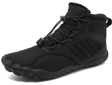 Asifn Stivali Da Neve Da Uomo Barefoot Stivali Da Trekking Invernali Caldi Foderati In Pelliccia Scarpe Minimaliste Nero 37 EU