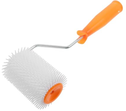 Générique Rouleau à Pointes pour Chape Autonivelante 13 MM 4 Pouces Rouleau Anti-Mousse en Latex Solide pour Sols Outil pour Éliminer Bulles d'Air Accessoire pour Béton Autonivelant