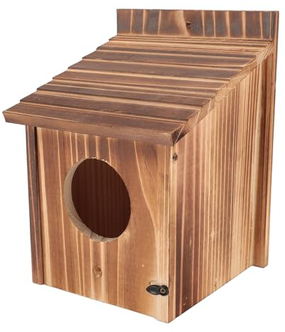 Cocoarm Nichoir à Oiseaux en Bois de qualité Supérieure en Bois de Paulownia avec Porte d'entrée Facile à Nettoyer, Trou de 6 Cm pour Jardin, Balcon, Cour, Oiseaux Bleus, Mésanges