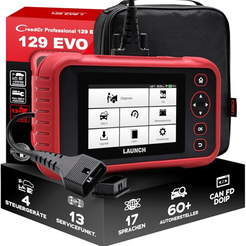 LANUCH CRP 129 Evo+ V3 Valise Diagnostic Auto Français,4-Système(ABS SRS Trans Moteur) OBD-II Diagnostic Voiture Multimarque avec 13 Réinitialisations,Auto VIN,CANFD et DoIP,Mise à Jour Gratuite à Vie